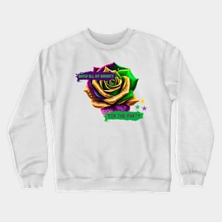 Purple Green Gold Parade Rose Crewneck Sweatshirt